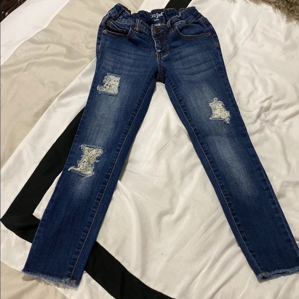 Cat&Jack distressed embroidered jeggings